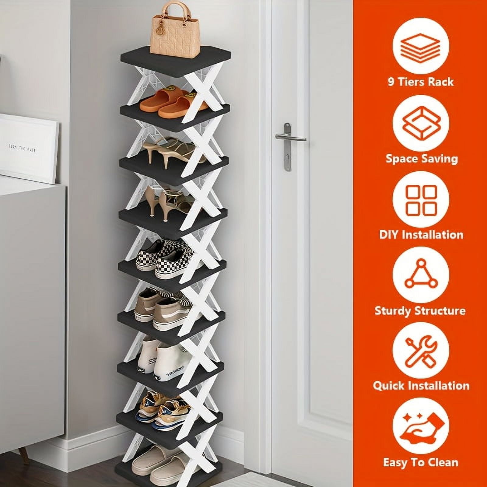 9/6 Tier Shoe Rack, Can Hold 9 Pairs Of Shoes, Space-saving Vertical ...