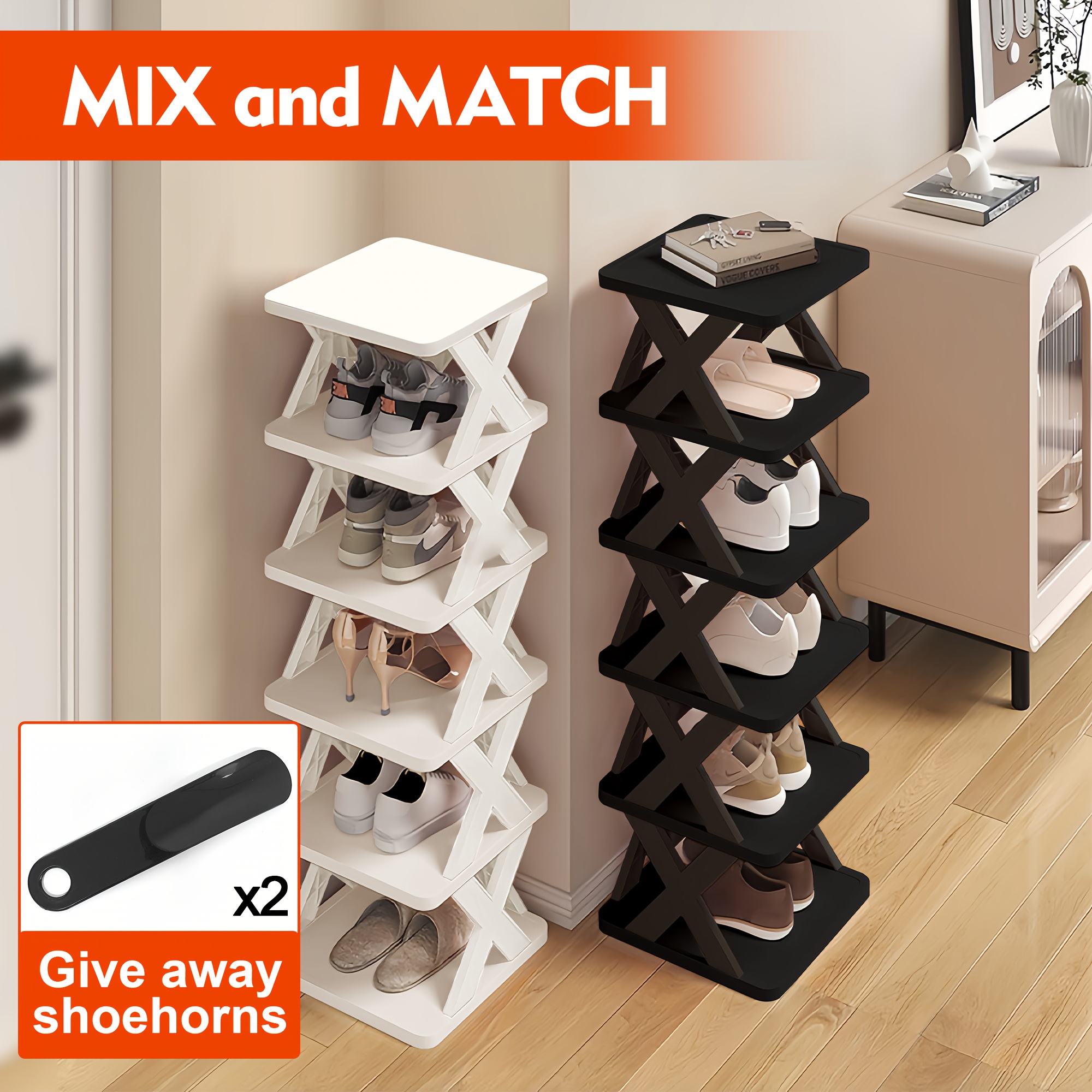 Shoe Rack For Pray 9/6 Tier Shoe Rack, Give Away Shoehorns, For 9 Pairs Of Shoes, Space ...