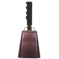 thumbnail image 1 of 9.6 inch Brown Bell Black Handle Cowbell with Stick Grip Handle Used for Cheering at Sporting Events - Cow Bell by Stewart Trading, 1 of 3