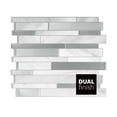 thumbnail image 1 of 9.63 x 11.55 in. Mosaic Vinyl Adhesive Wall Tile, Gray & White - 4 Piece - Pack of 6, 1 of 1
