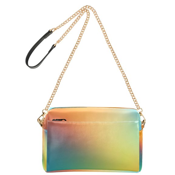 9.65'x3.35'x6.3' Women's Crossbody Bag With All-Over Print Multiple Pockets Color Gradient Blur