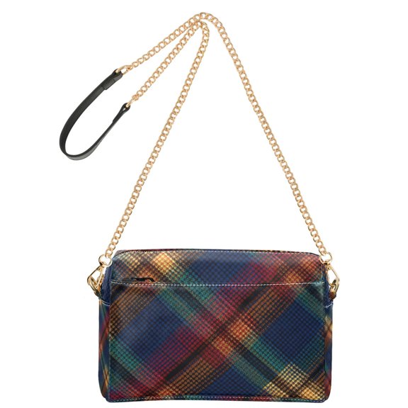 9.65'x3.35'x6.3' Women's Crossbody Bag With All-Over Print Multiple Pockets Dark Checkered