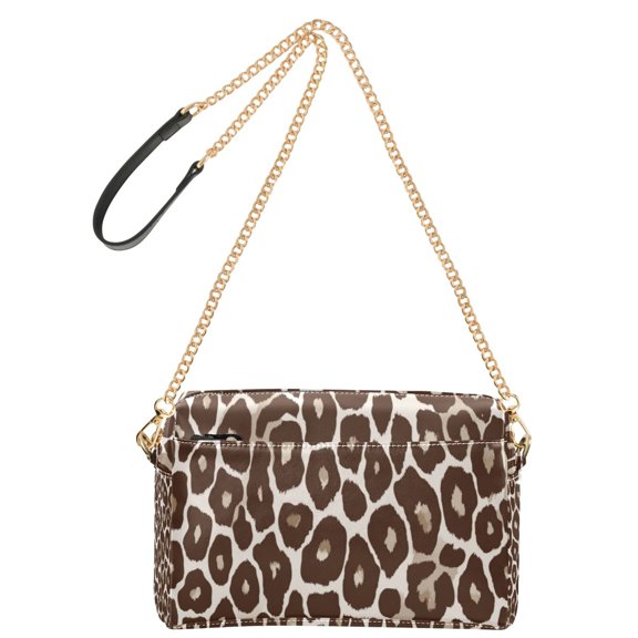9.65'x3.35'x6.3' Women's Crossbody Bag With All-Over Print Multiple Pockets Leopard Print