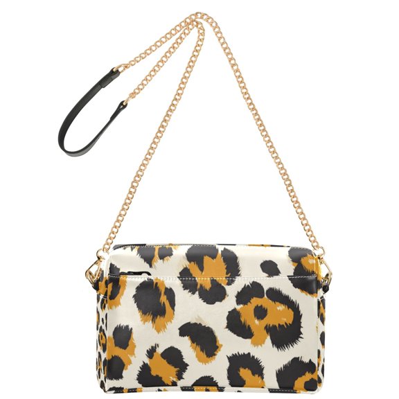 9.65'x3.35'x6.3' Women's Crossbody Bag With All-Over Print Multiple Pockets Leopard