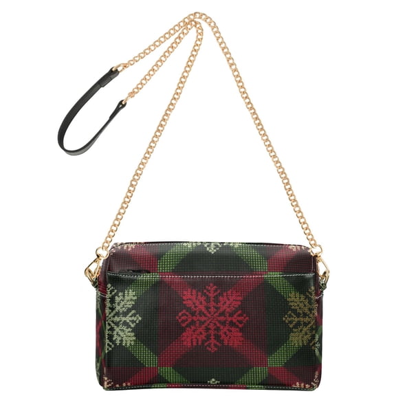 9.65'x3.35'x6.3' Women's Crossbody Bag With All-Over Print Multiple Pockets Red Green