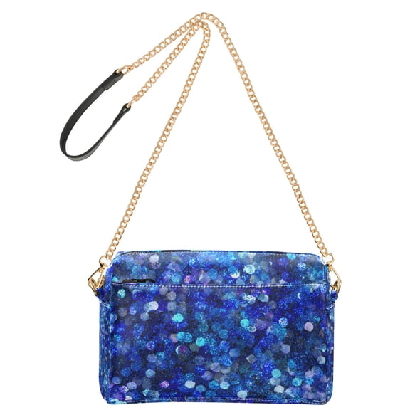 9.65'x3.35'x6.3' Women's Crossbody Bag With All-Over Print Multiple Pockets Shinning Blue