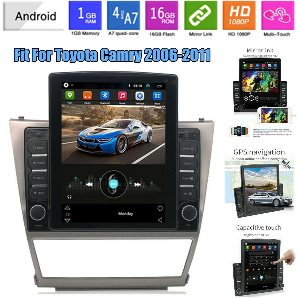 9.7" 2 Din Android 9.1 Car Stereo Radio GPS MP5 Player Fit For Toyota Camry 06-11 - image 1 of 7
