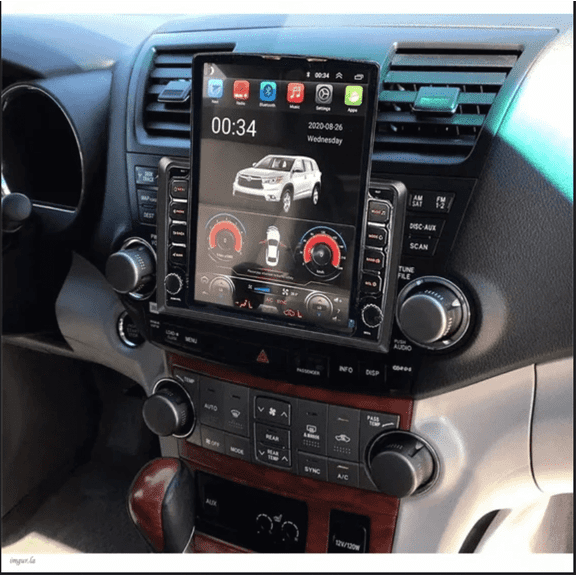 9.7" Android 15 Car Stereo Fit For Toyota Highlander 2014-2019​ - 4GB+64GB GPS Nav Head Unit, with Wireless CarPlay & Android Auto, WiFi Bluetooth RDS DSP, Steering Wheel Control