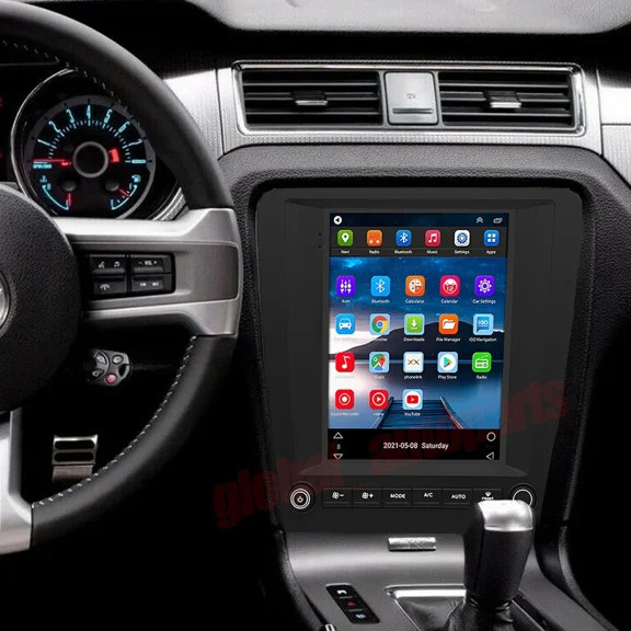 9.7" Android 15 Car Stereo for Ford Mustang 2010-2014 (Manual and automatic dual-mode), 2+64GB, Wireless CarPlay & Android Auto, Built-in GPS Navigation, DAB+/RDS, DVR, SWC, Mirror Link