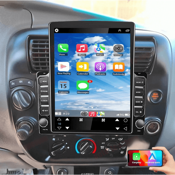 9.7 Inch Android 15 GPS Car Stereo - Fit For Ford Ranger 1998-2005 2006, 4GB+64GB, with Apple CarPlay/Android Auto, WiFi Bluetooth RDS DSP Steering Wheel Control