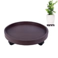 thumbnail image 1 of 9.7 Inch Heavy Duty Plant Caddy with Wheels, Rolling Plant Stand Pot Trolley, Wheeled Planter Tray, Potted Flower Mover Dolly with Casters for Indoor Outdoor, Load Capacity 132Lbs, Brown, 1 of 6