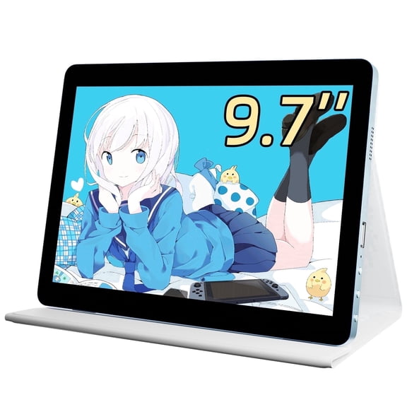 9.7 Inch 2K Portable Touch Monitor, HDMI VGA Second Display,2048x1536 IPS Touchscreen with Protective Case for Laptop, Phone & Gaming Computer