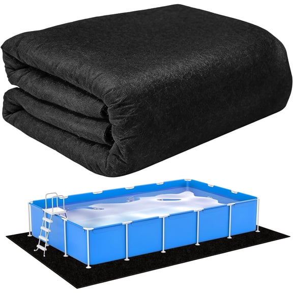 9.7 x 6.7ft Rectangular Pool Liner Pad for Above Ground Swimming Pools,250g/㎡ Heavy Duty Pool Ground Mat Under Pool Pad,Pools Bottom Liner Protector to Prevent Puncture and Extend Liner Life