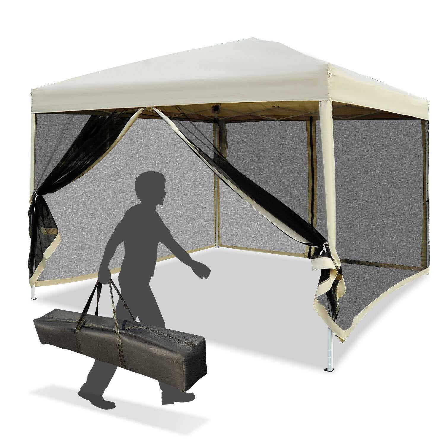 9.7'x9.7' Pop Up Canopy Tent with Netting, Adjustable Height