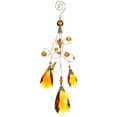 thumbnail image 1 of Allstate 9.75" Faceted Beaded Teardrop Scrolling Christmas Ornament - Amber/Gold, 1 of 4