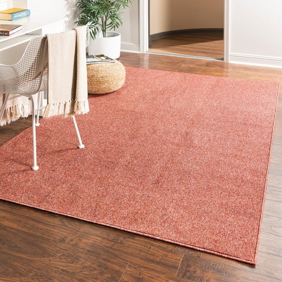 Unique Loom Everyday Solid Collection Area Rug - Mono (9' 10" x 13' 11" Rectangle Rust Red)