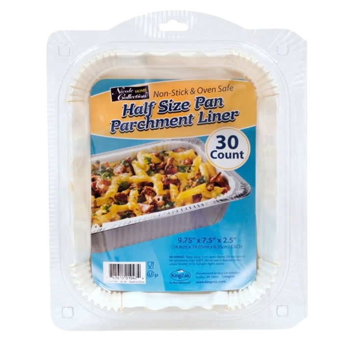 9.75" x 7.5" x 2.5" Parchment Liner for Half-Size Aluminum Pans – 30/ Pack:12 Packs