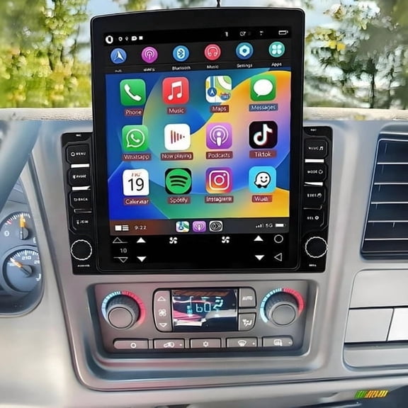 9.7in Double Din Car Stereo Radio For Chevrolet Avalanche 1500 2500 - GPS Navigation Head Unit with Built-in Wireless CarPlay, Backup Camera, Bluetooth, WiFi, SWC & Mirror Link / 2+32G