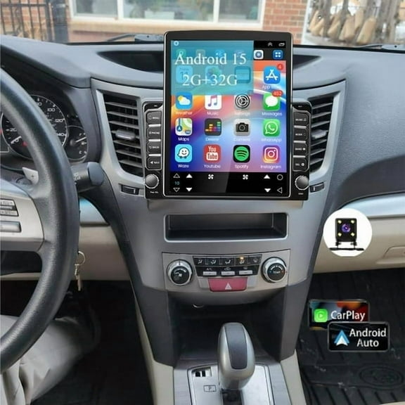 9.7in Double Din Car Stereo Radio For Subaru Outback Legacy 2009-2014 - GPS Navigation Head Unit with Built-in Wireless CarPlay, Backup Camera, Bluetooth, WiFi, SWC & Mirror Link ​/ 2+32G