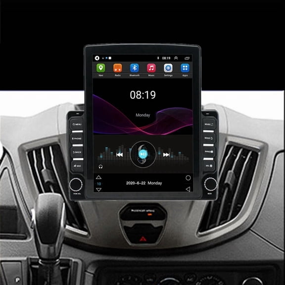 9.7inch Car Stereo Radio GPS Navigation Compatible for Ford Transit Custom 2013-2019 Android 14 Built-in Carplay Wireless Android Auto with Bluetooth Wifi FM/RDS SWC Mirror Link+AHD Camera