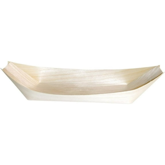 9.7x4.5x3.5 Inch Large Bamboo Food Boats Serving Trays Disposable Eco Friendly Compostable for Sushi Appetizers Main Courses Catering BBQs Weddings Parties and Events (400)