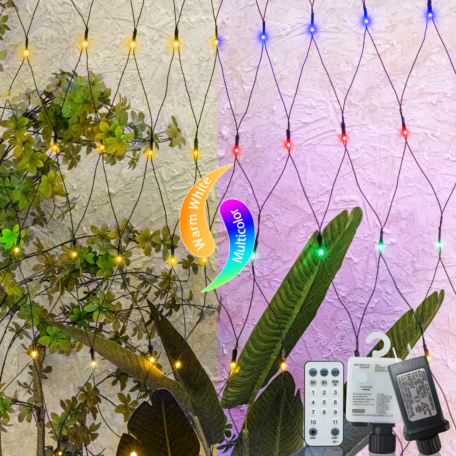 9.8*6.5FT Christmas Mesh Net Light,360 LED Net Light with 8 Modes