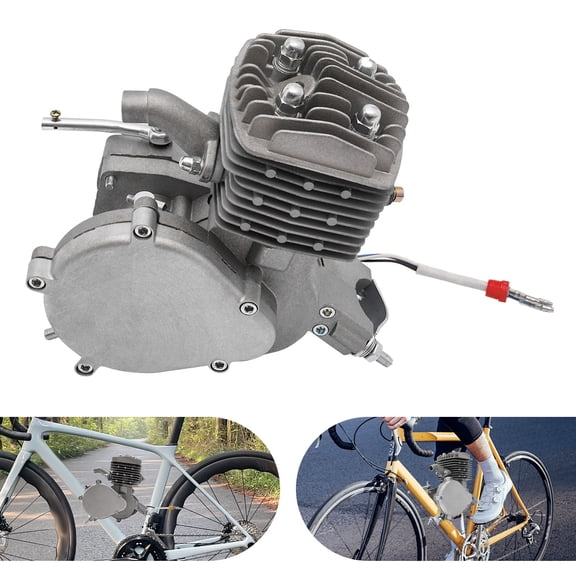 9.8*9.8*5.9in 40mm 80cc 2-stroke Modern Silver Bicycle Engine Motorized Bike Engine Gas Motor Engine