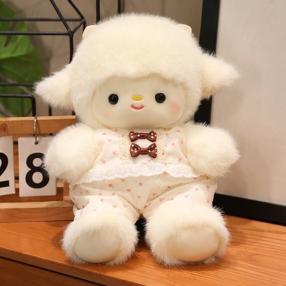 9.8" Cute Lamb Plush Toy, Adorable Sheep Stuffed Animal, Soft Plush Doll for Kids, Cozy Companion for Children and Family, Ideal Plush Gift for All Ages