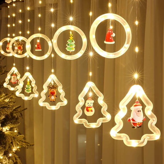 9.8 Ft 120 LED 3D Hanging Lights - Flashing Christmas Decorations for Indoor/Outdoor Use