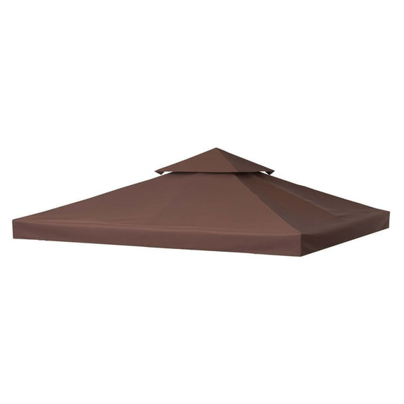 9.8' Gazebo Replacement Canopy - 2-Tier UV Cover for 9.84'x9.84' Outdoor Gazebo - Coffee (Top Only) - Models 01-0153 & 100100-076 Brown + Polyester