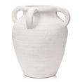 thumbnail image 1 of 9.8" Handmade Terracotta Vase Vintage White Ceramic vase Rustic Antique Decor with 4 Handles Matte Finish for Home Office Resto Cafe Decor, 1 of 6