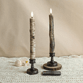thumbnail image 1 of 9.8 Inch Flameless Taper Candles, Tree Trunk Design LED Candle with Timer Remote Control，Battery Operated Real Wax Taper Candles for Home Decor，2PCS, 1 of 6