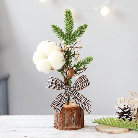 9.8 Inch Mini Simulation Christmas Tree Potted Household Xmas Desktop Decoration