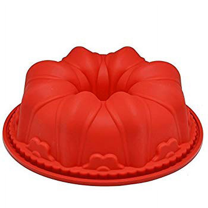 9.8 Inch Silicone Fluted Bundt Pan Classic Nonstick Flower Cake Pan
