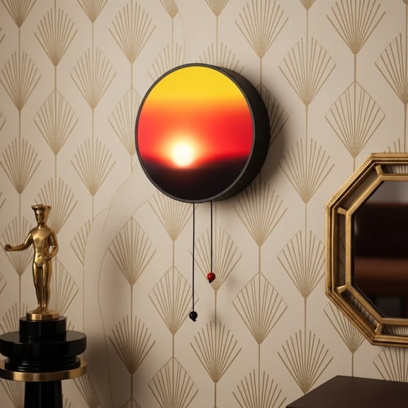 9.8-Inch Sunrise Sunset Projection Lamp  Retractable Wall Mount Ambient Mood Light for Bedroom, Relaxation & Sleep