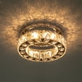 thumbnail image 1 of 9.8" Modern Crystal Chandelier Ceiling Light Flush Mount with Remote Control, 1 of 24
