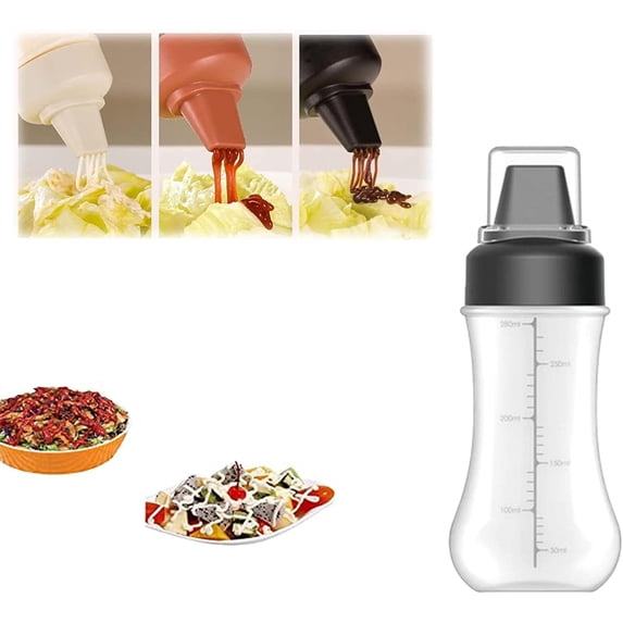 9.8 Oz Condiment Squeeze Spray Bottle With Dust-Proof Cover Porous Sauce Bottle, Reusable With Markings, Suitable For Home Use