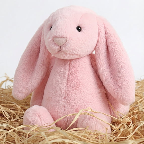 9.8" Soft Stuffed Easter Bunny Plush Toy, Cute Floppy Eared Rabbit Pillow, Sweet Plushie for Easter Basket Stuffers & Spring Home Decor, Perfect Gift for All Ages (Sweet Pink)