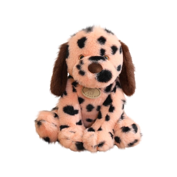 9.8" Spotted Puppy Stuffed Animal Sitting Dog Plush Toy for Collectors and Gifting Classic Dalmatian Style Soft Plush Animal for All Ages White - A