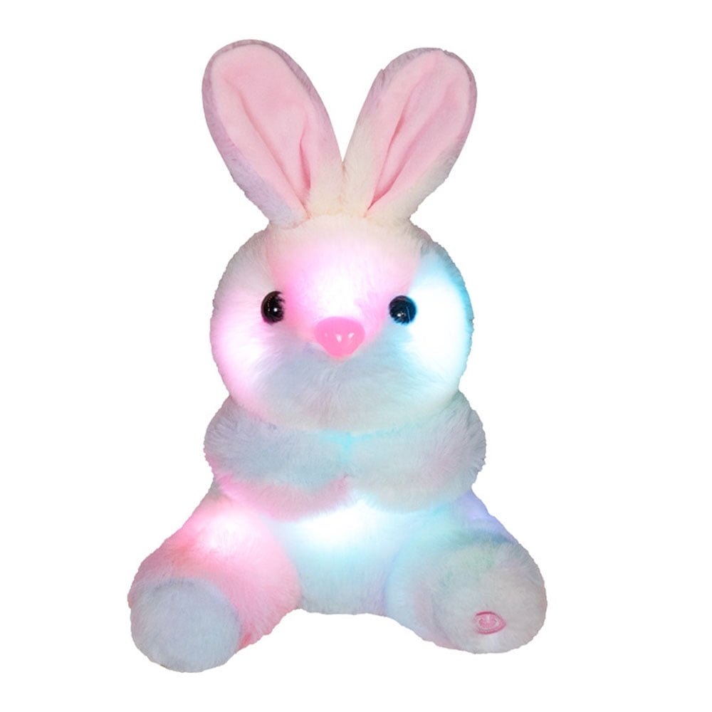 9.8'' Stuffed Bunny Plush Rabbit Light Up Stuffed Animals LED Glowing