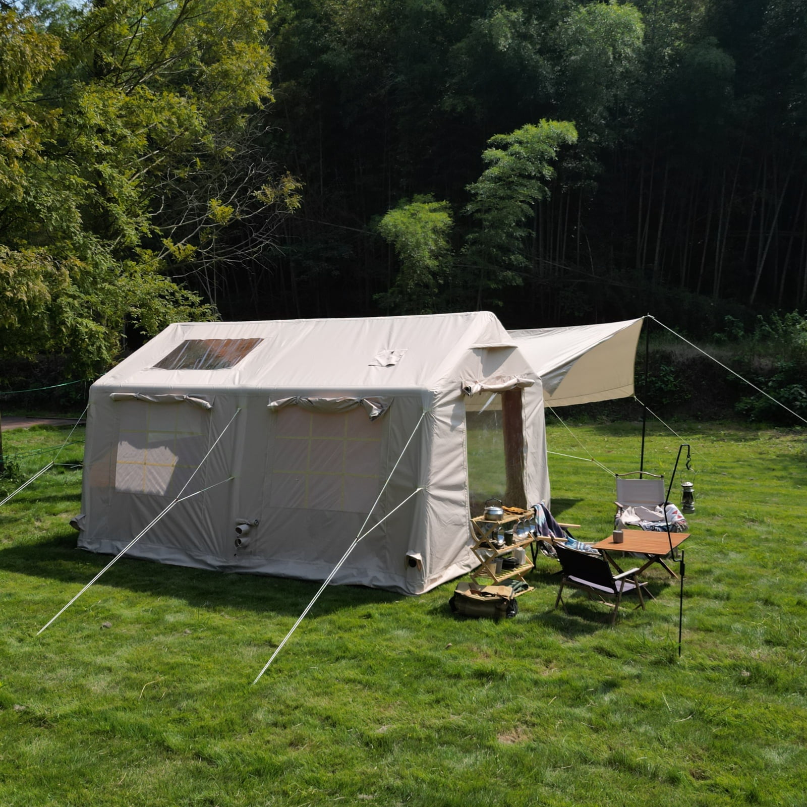 KOTEK Inflatable Camping Tent With Pump, Easy Setup Air Glamping Tents For 4-6