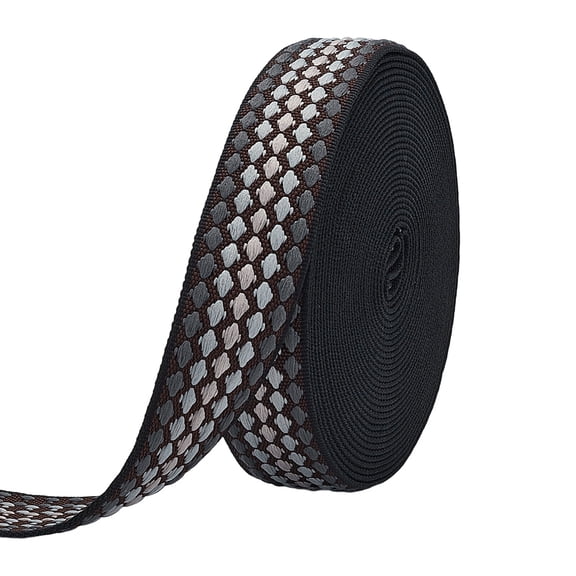 9.8 Yards Black Webbing Strap Fabric 1.5 inch Wide Jacquard Webbing Ribbon Purse Bags Backpack Strap Decorative Ribbon Strapping DIY