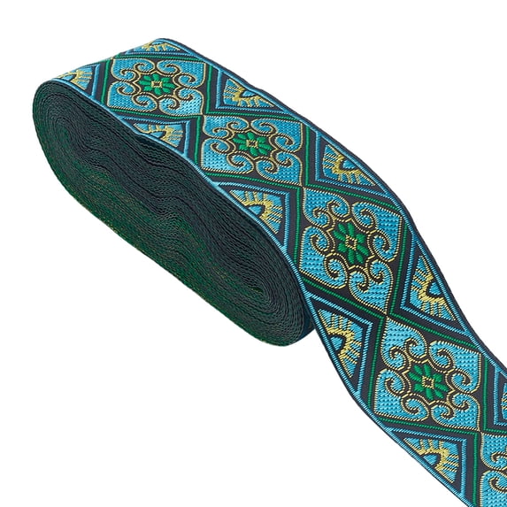9.8 Yards Boho Jacquard Ribbon Trim 2" Vintage Embroidered Webbing Ribbon Classic Floral Sewing Trim Tape for DIY Sewing
