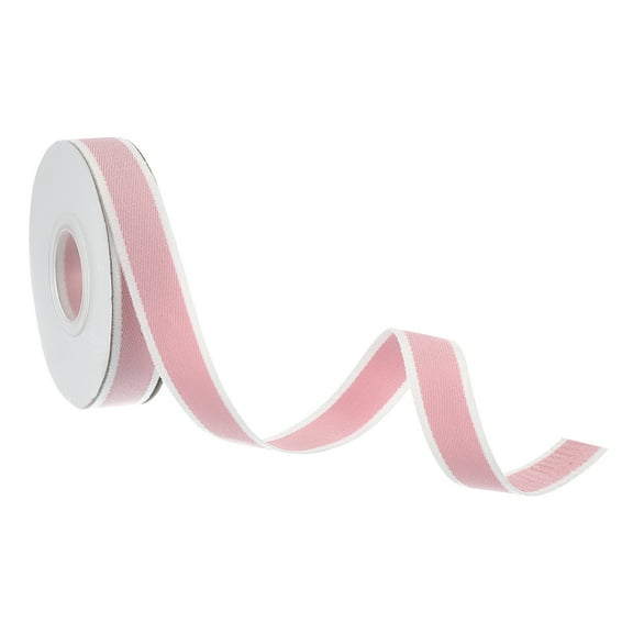 9.8 Yards x 0.6" Christmas Striped Ribbon, Candy Ribbon Roll Fabric Wrapping Ribbon for Craft Wreath, Pink
