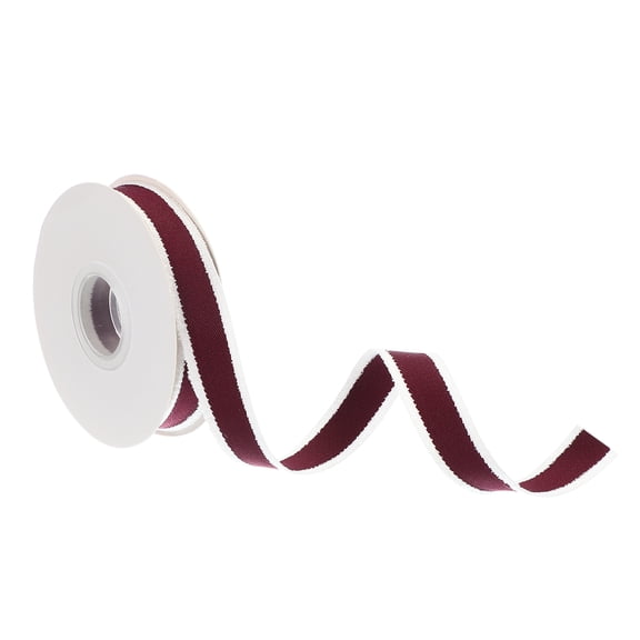 9.8 Yards x 0.6" Christmas Striped Ribbon, Candy Ribbon Roll Fabric Wrapping Ribbon for Craft Wreath, Red
