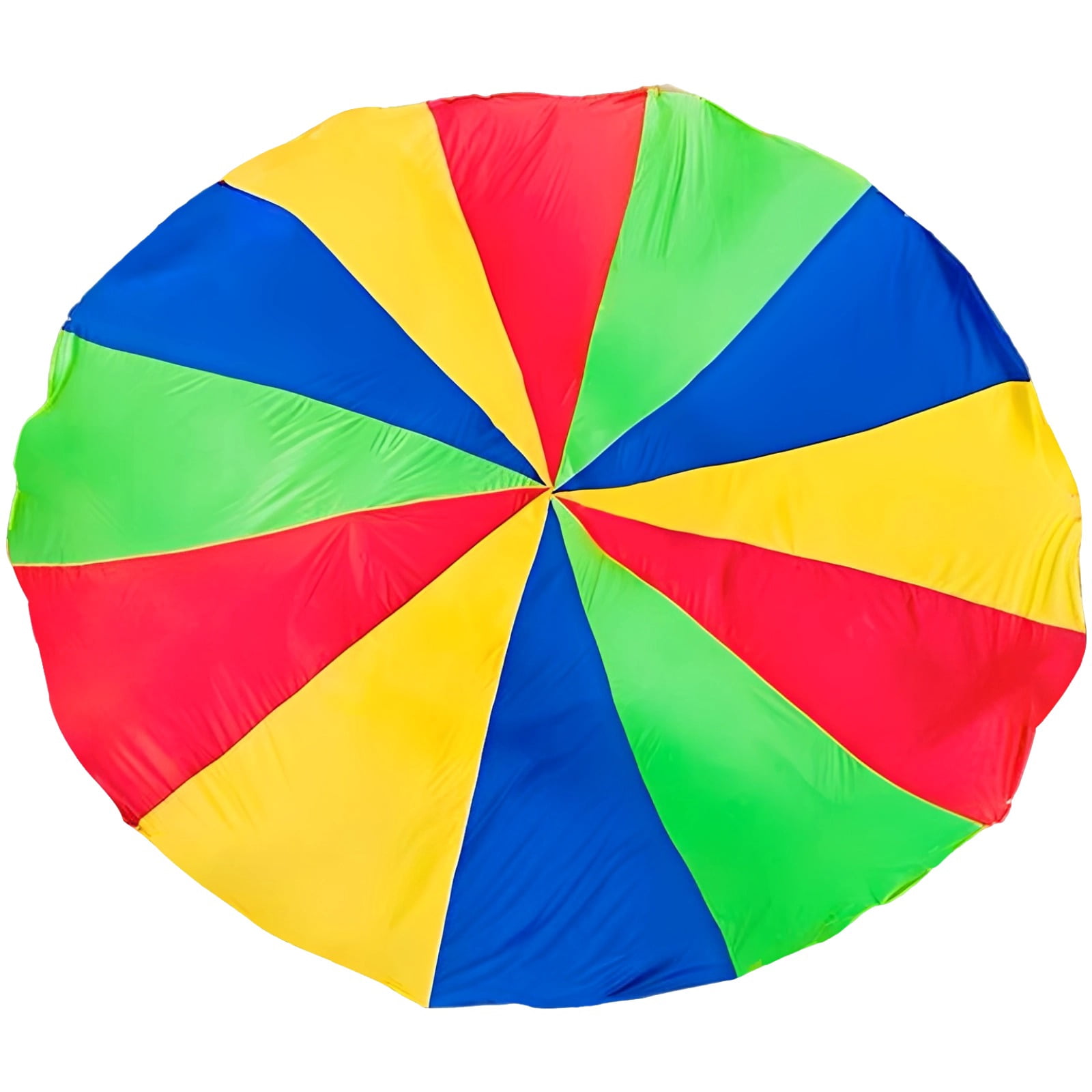 Rainbow Play Parachute, 9.8 ft Durable Polyester Group Activity for Cooperative Games, No Center Hole Safe Design