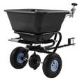 thumbnail image 1 of 9.8 ft Tow Behind Broadcast Spreader 85 lbs Hopper 10 Inch All Terrain Tires Adjustable Flow Control for Lawn Seed Fertilizer Ice Melt, 1 of 7