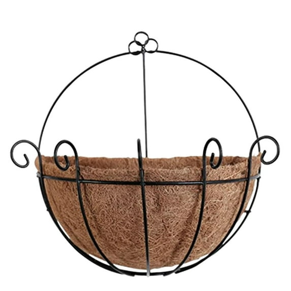 9.8 "metal Hanging Planter With Coir Wall Mounted Holder