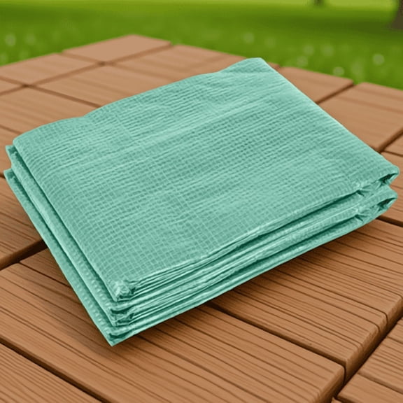9.8' x 6.6' x 6.6' Replacement Greenhouse Cover, 140 GSM PE Plastic Tarp with 6 Windows, Zippered Door, Reinforced Grid, Green
