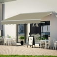 thumbnail image 1 of 9.8' x 7.8' Manual Retractable Awning, Patio Awnings Sunshade Shelter Cover with Crank Handle and Water-Resistant Polyester, Outdoor Canopy Sunsetter Awnings for Door, Window, Deck, Beige, 1 of 7
